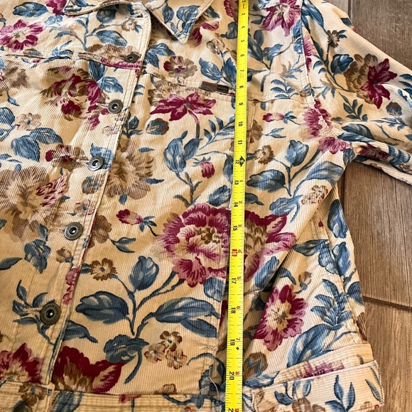 Vintage Lizwear Jeans Floral Corduroy Jacket by Liz Claiborne - Picture 12 of 15